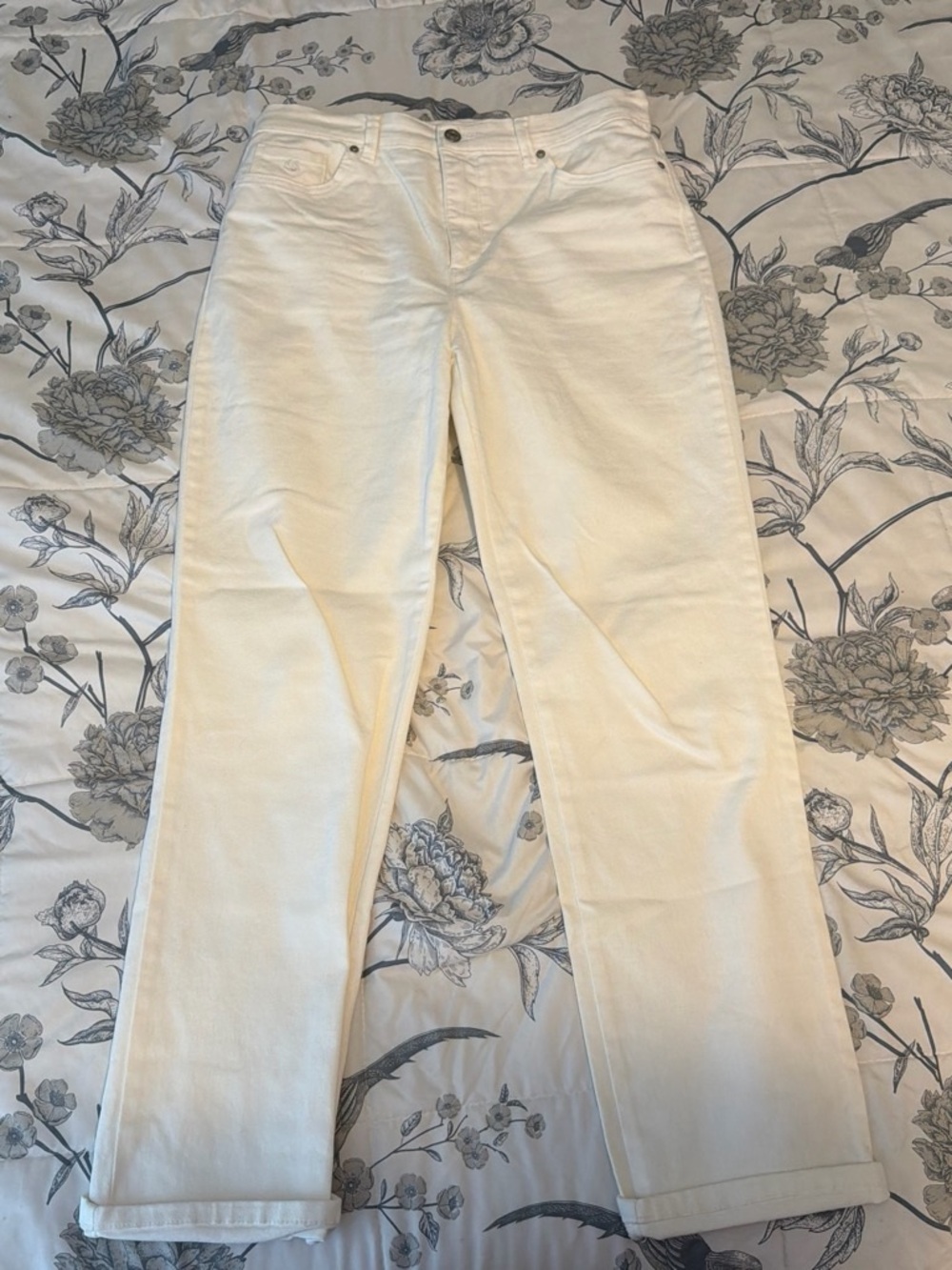 Gloria Vanderbilt Women’s High-Rise Straight Jeans in White Size 10